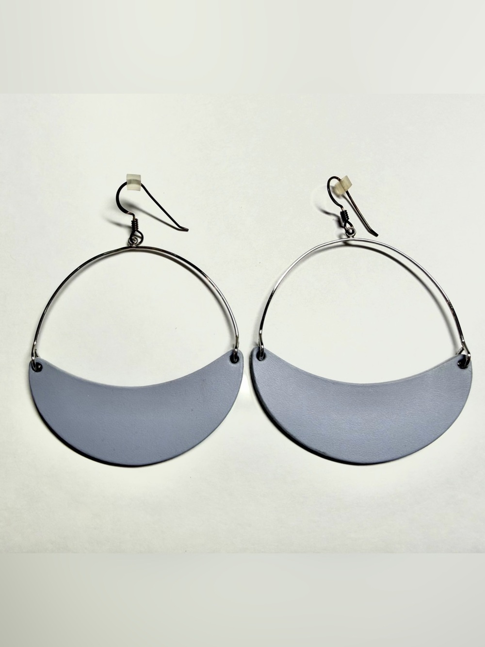 Nickel & Suede Periwinkle Hoop Earrings
